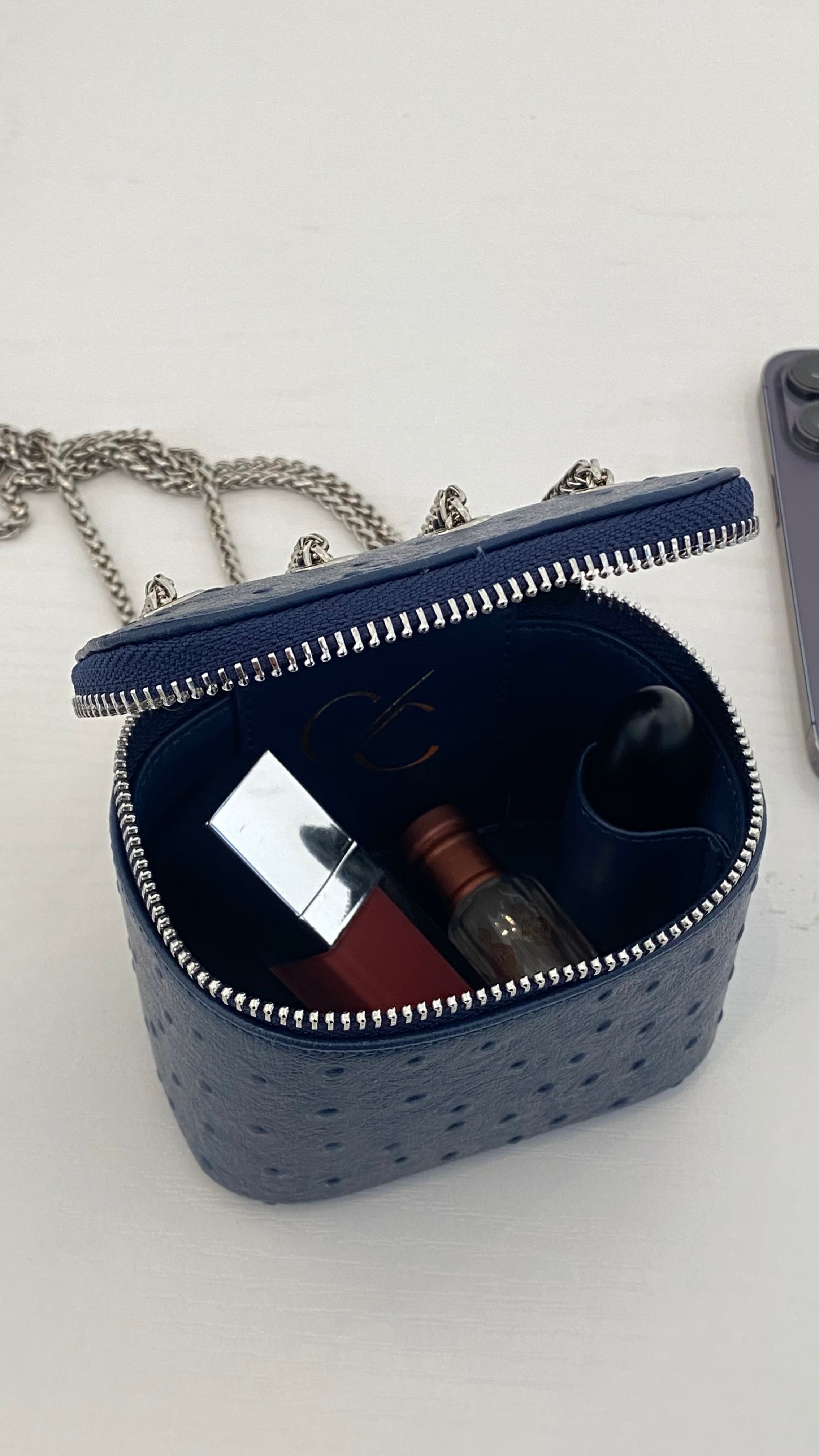 Ostrich Navy Bag