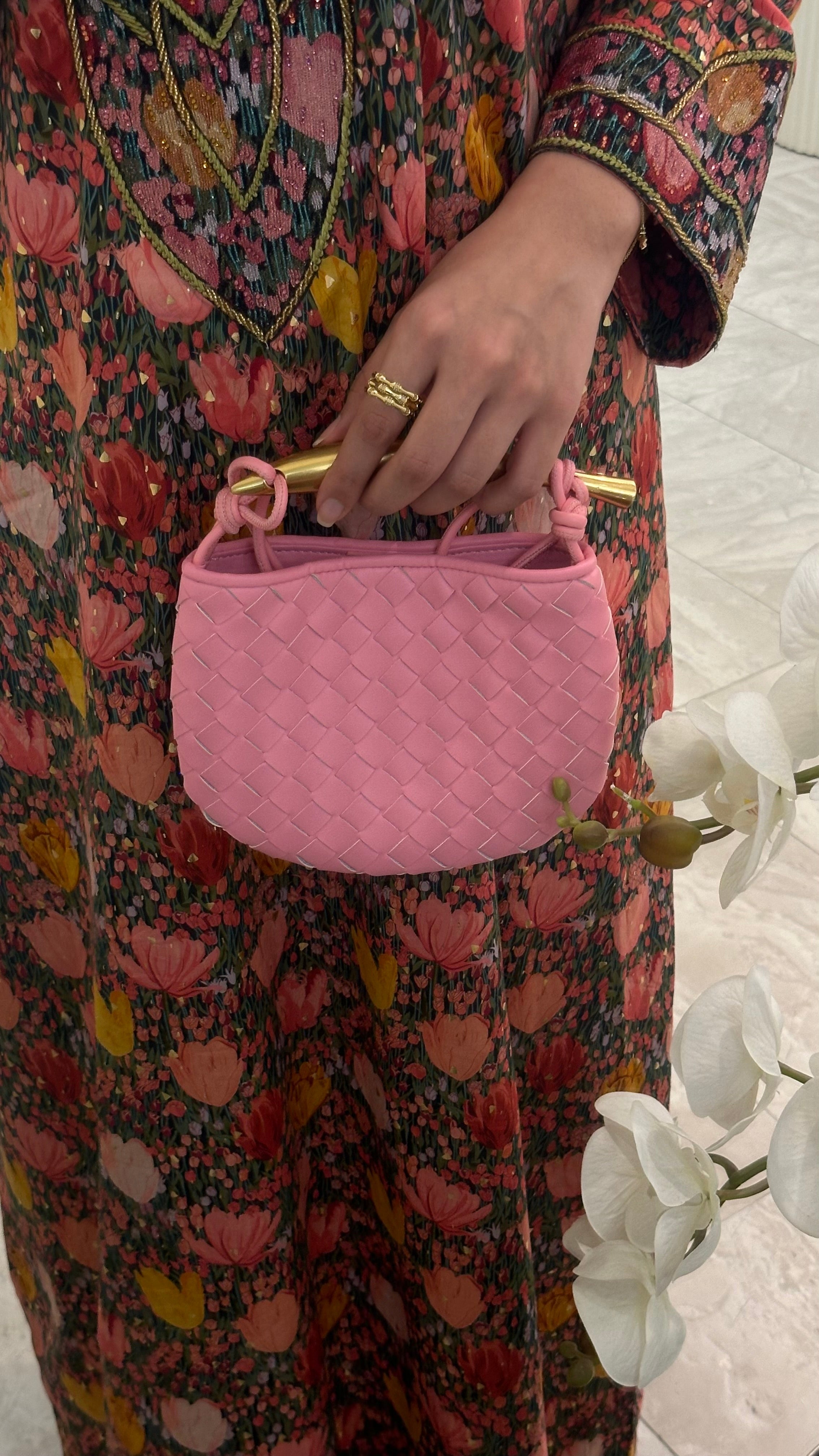 Bottega Sardine Mini Bag Pink Top View - Luxury Mini Bag | Clear UAE
