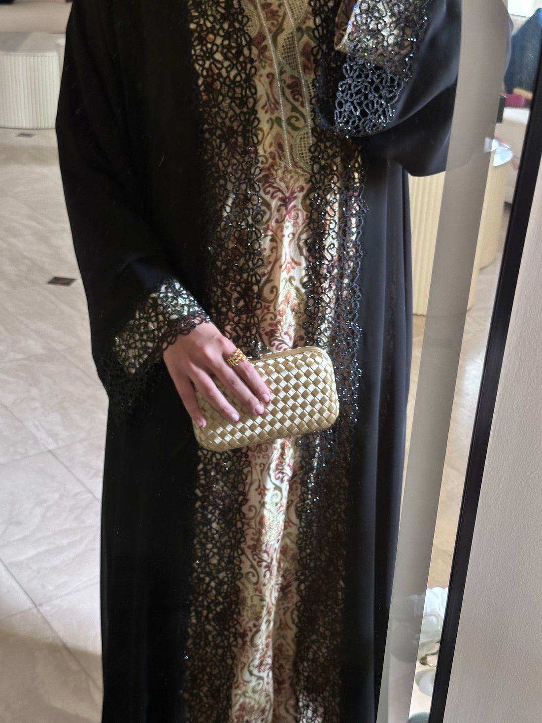 Gold Clutch Strap Detail - Luxury Clutch UAE | Clear UAE
