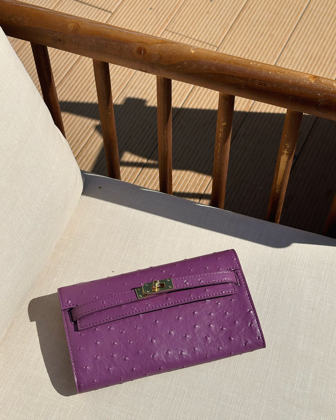 Ostrich clutch -purple