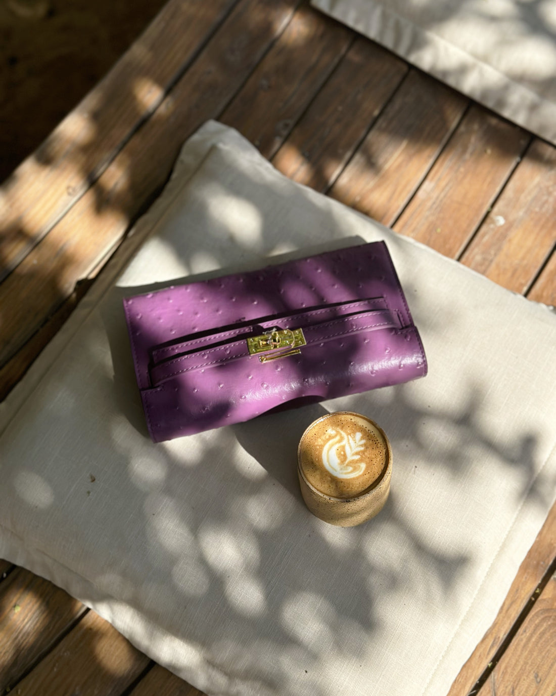 Ostrich clutch -purple