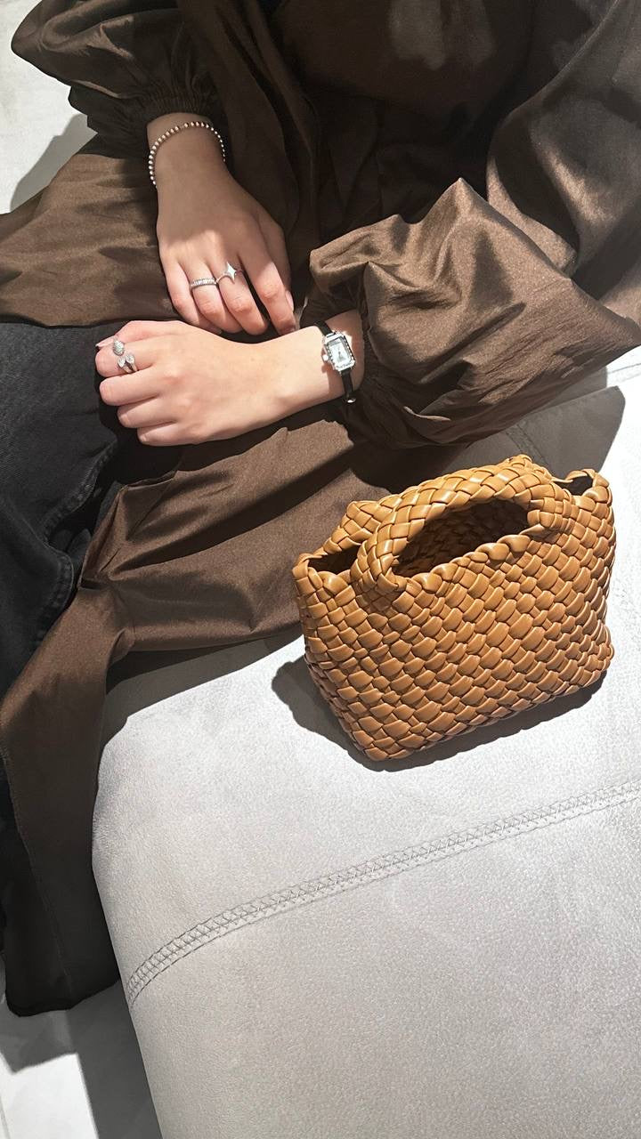 Brown Vegan Leather Bag – Luxury Shoulder Bag UAE | Clear UAE
