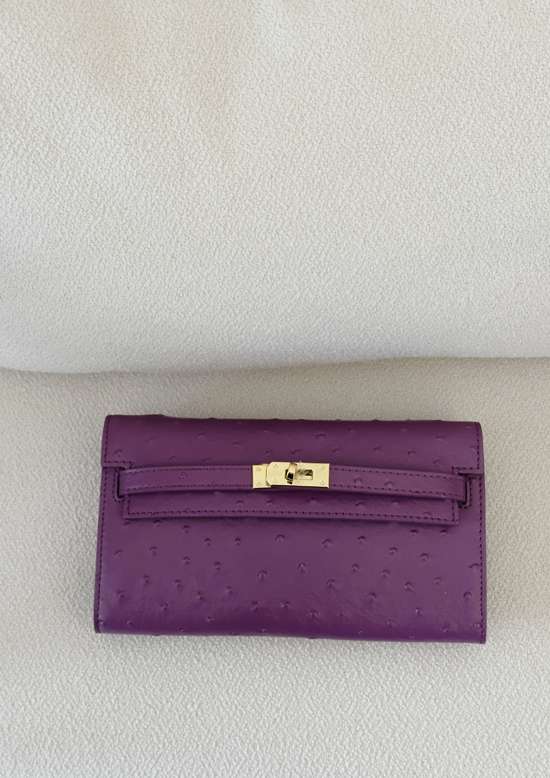 Ostrich clutch -purple