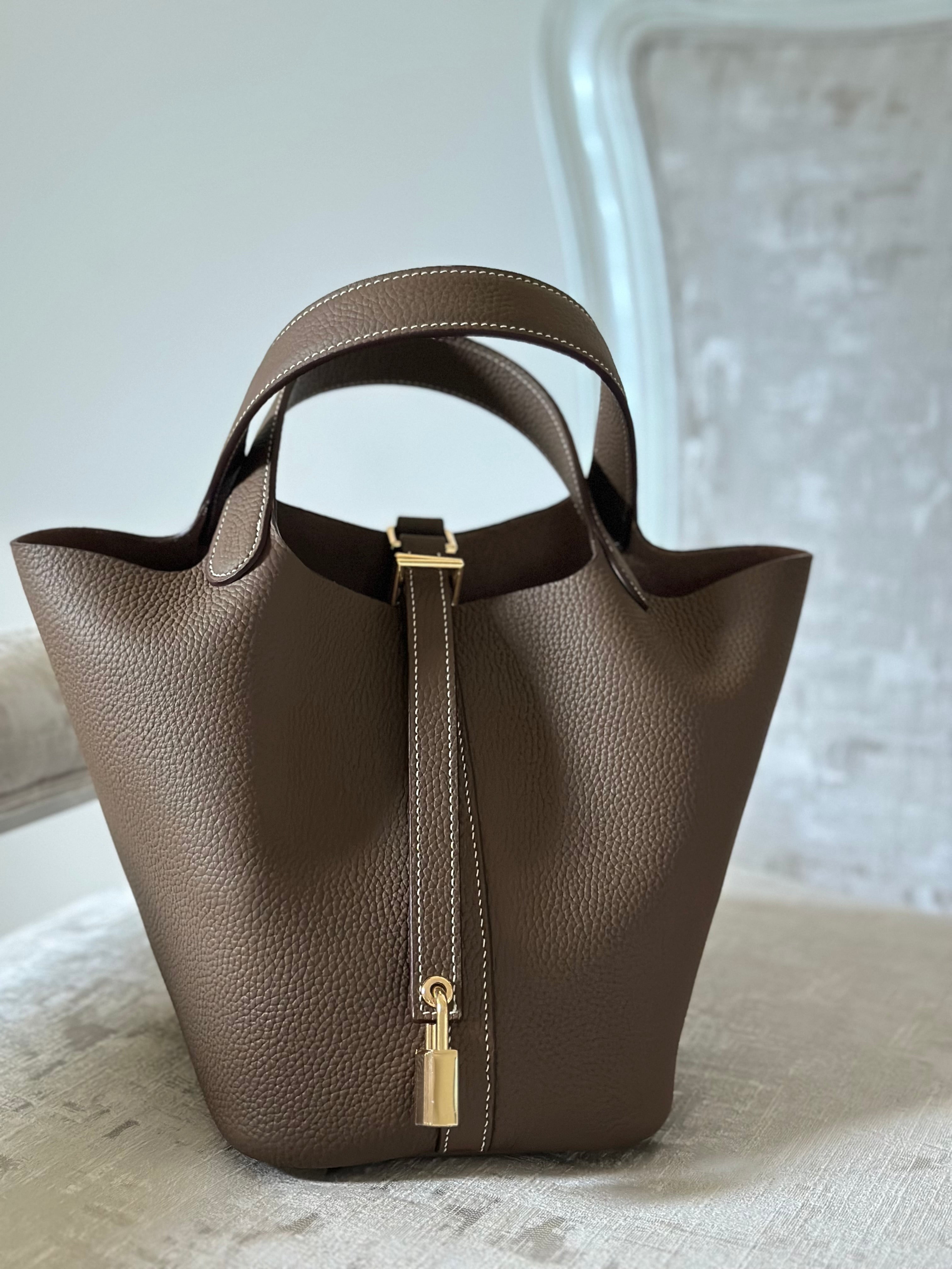 Picotin Bag in Khaki – Luxury Shoulder Bag UAE | Clear UAE
