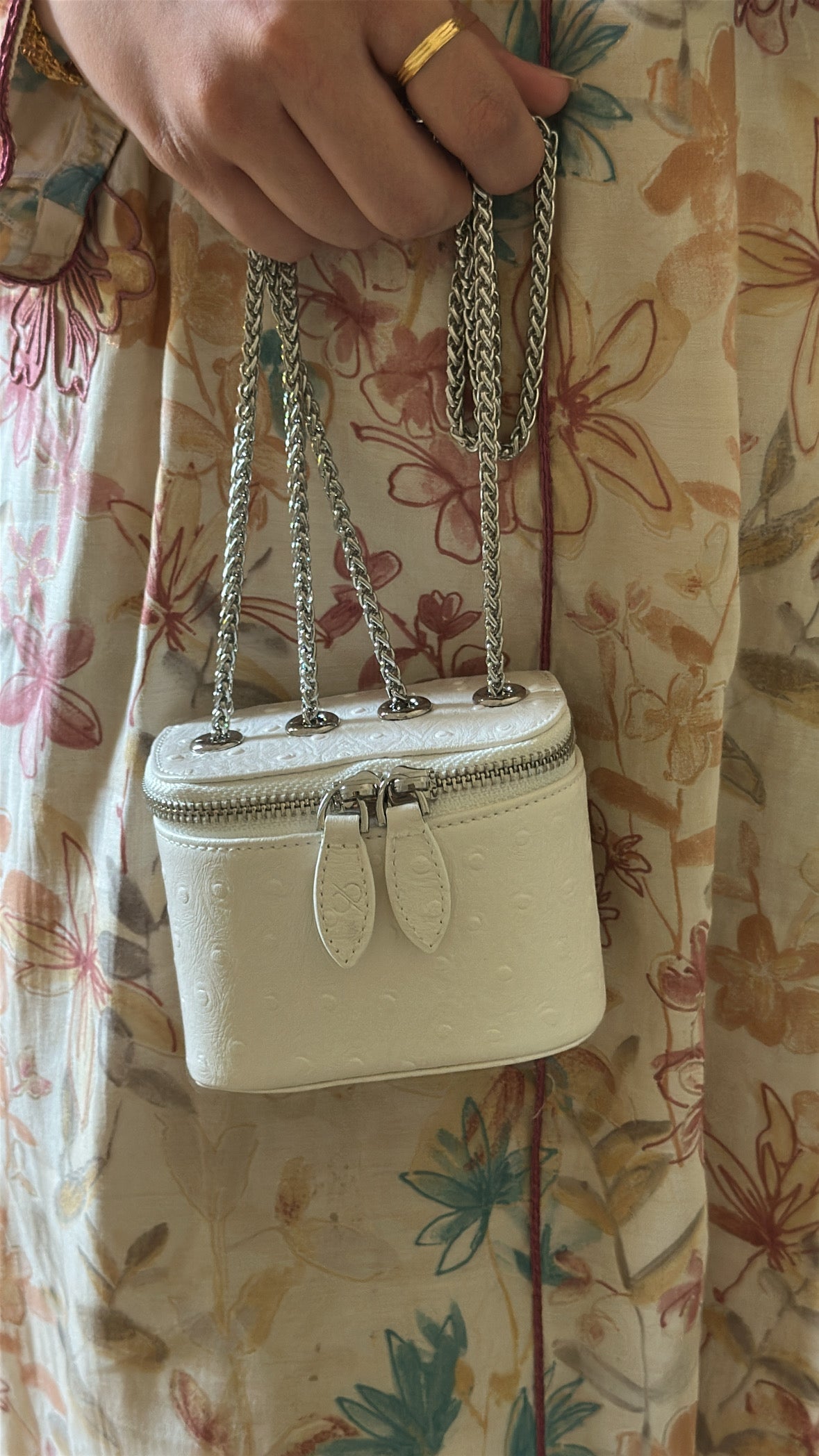 Ostrich White Bag