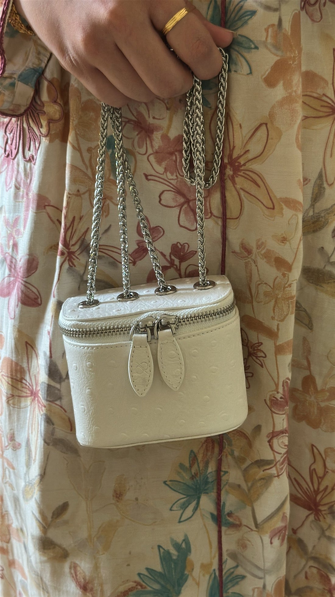 Ostrich White Bag
