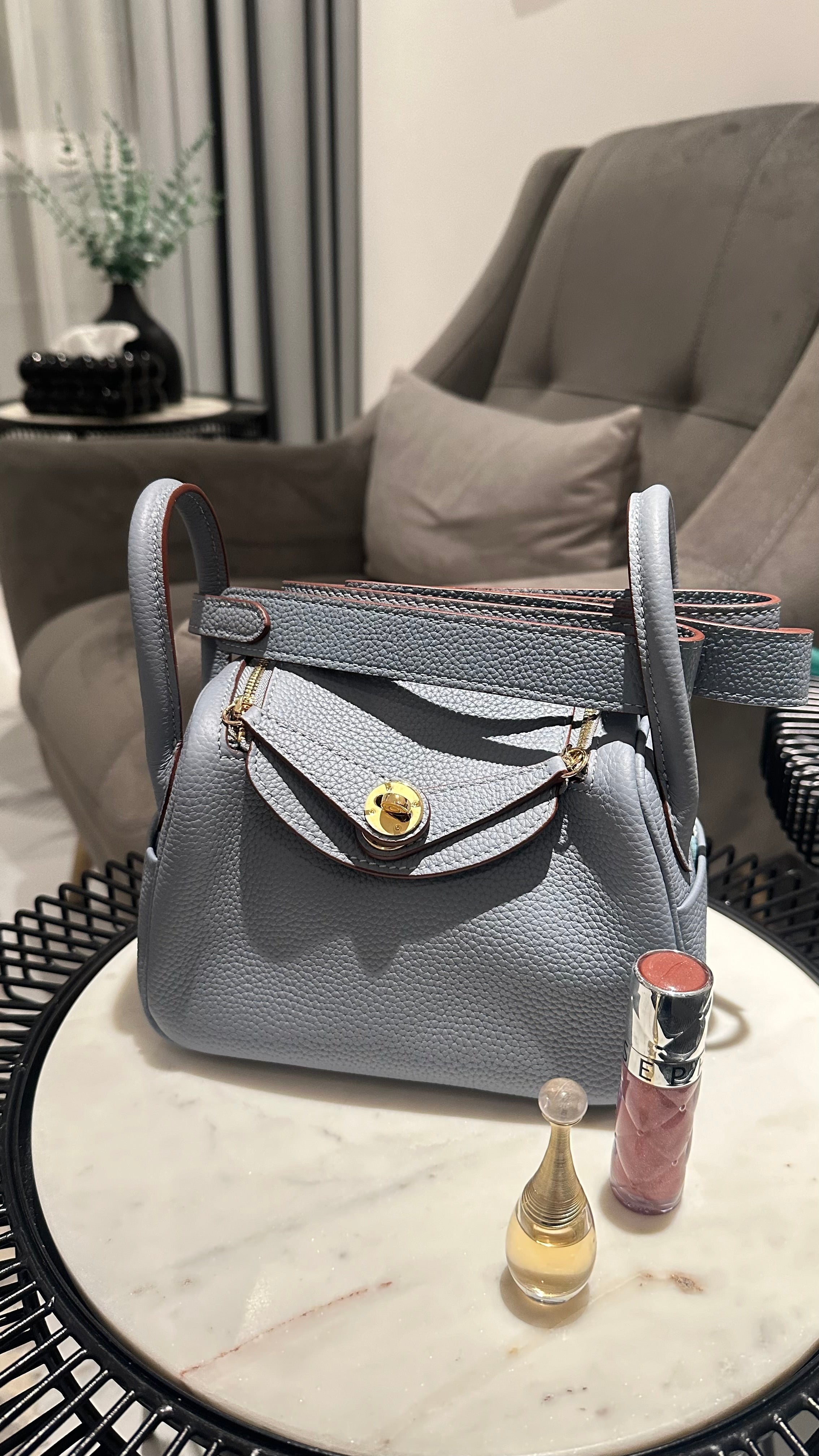 Hermes Lindy Bag in Light Blue – Luxury Shoulder Bag UAE | Clear UAE
