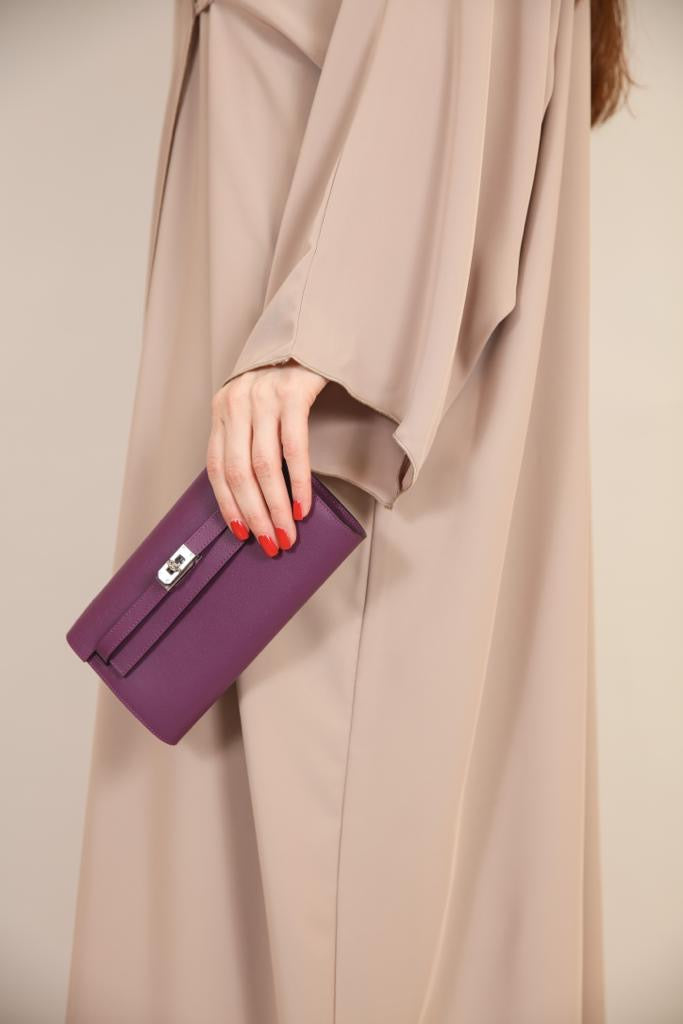 Purple mini clutch bag front view by Clear UAE