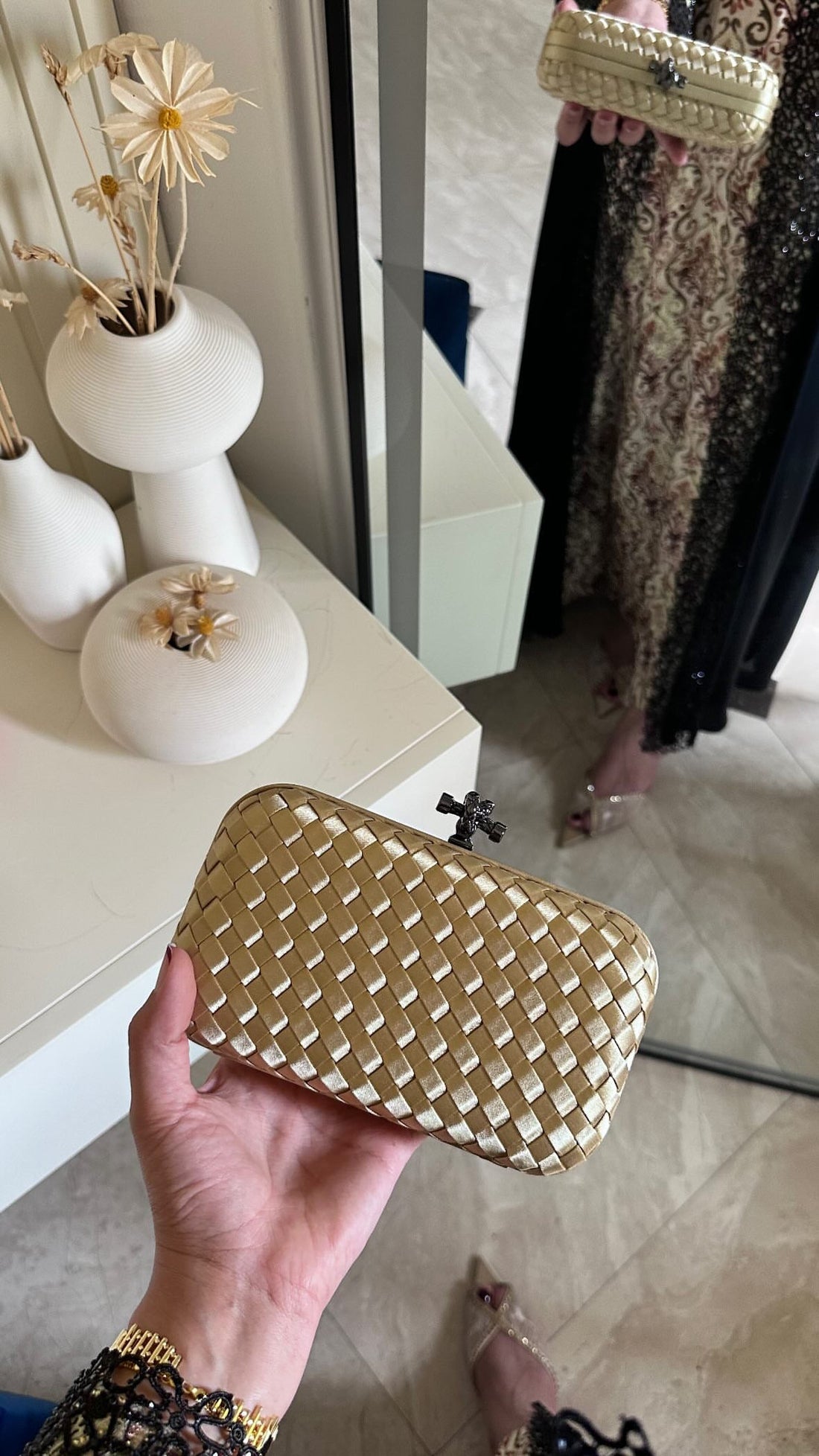 Gold Clutch Strap Detail - Luxury Clutch UAE | Clear UAE
