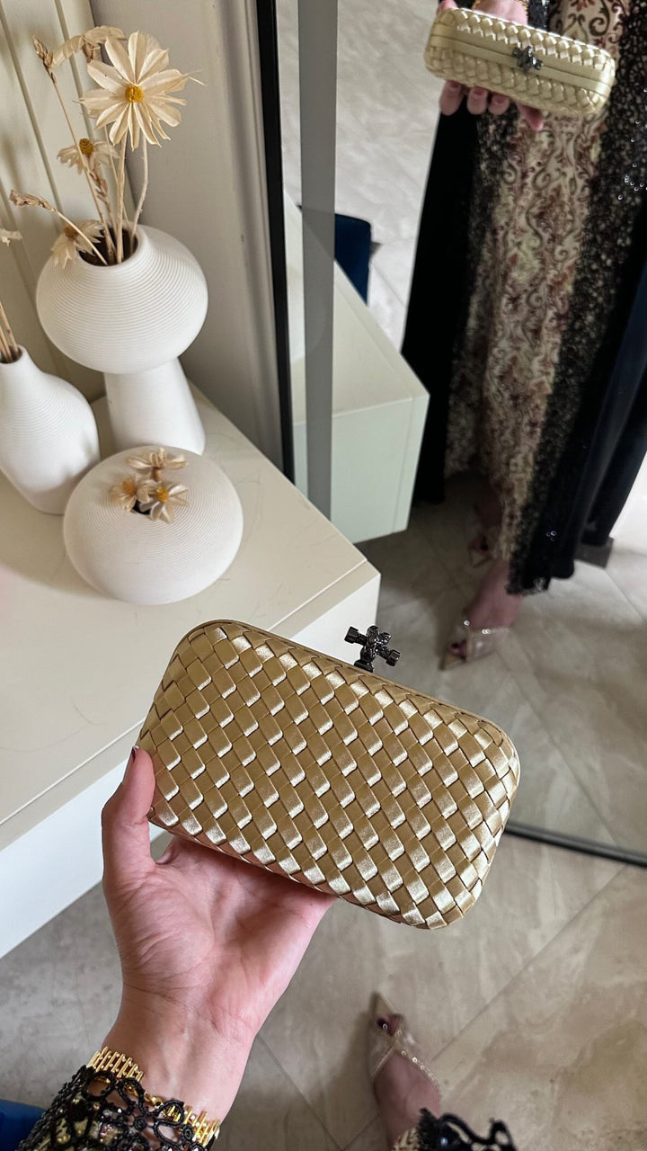 Gold Clutch Strap Detail - Luxury Clutch UAE | Clear UAE
