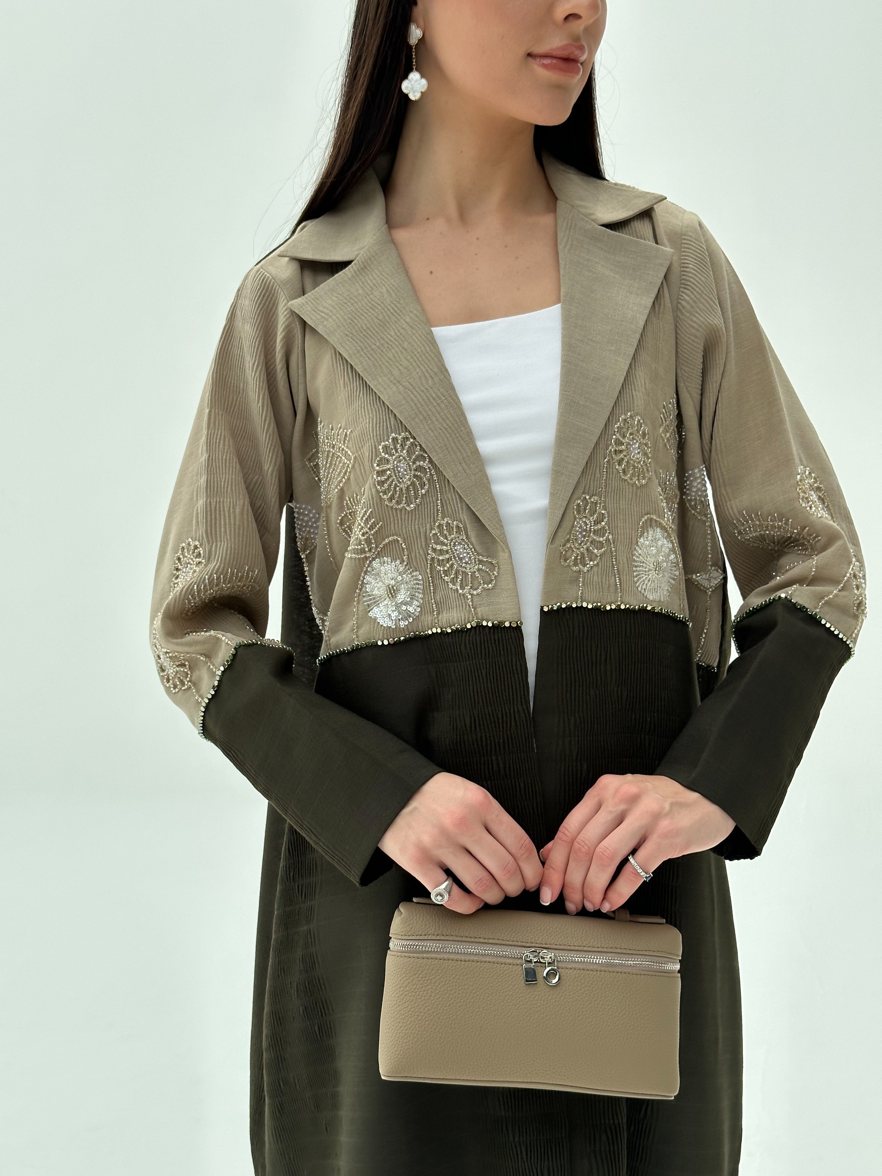 LP Bag Etoupe Detail View - Luxury Shoulder Bag | Clear UAE

