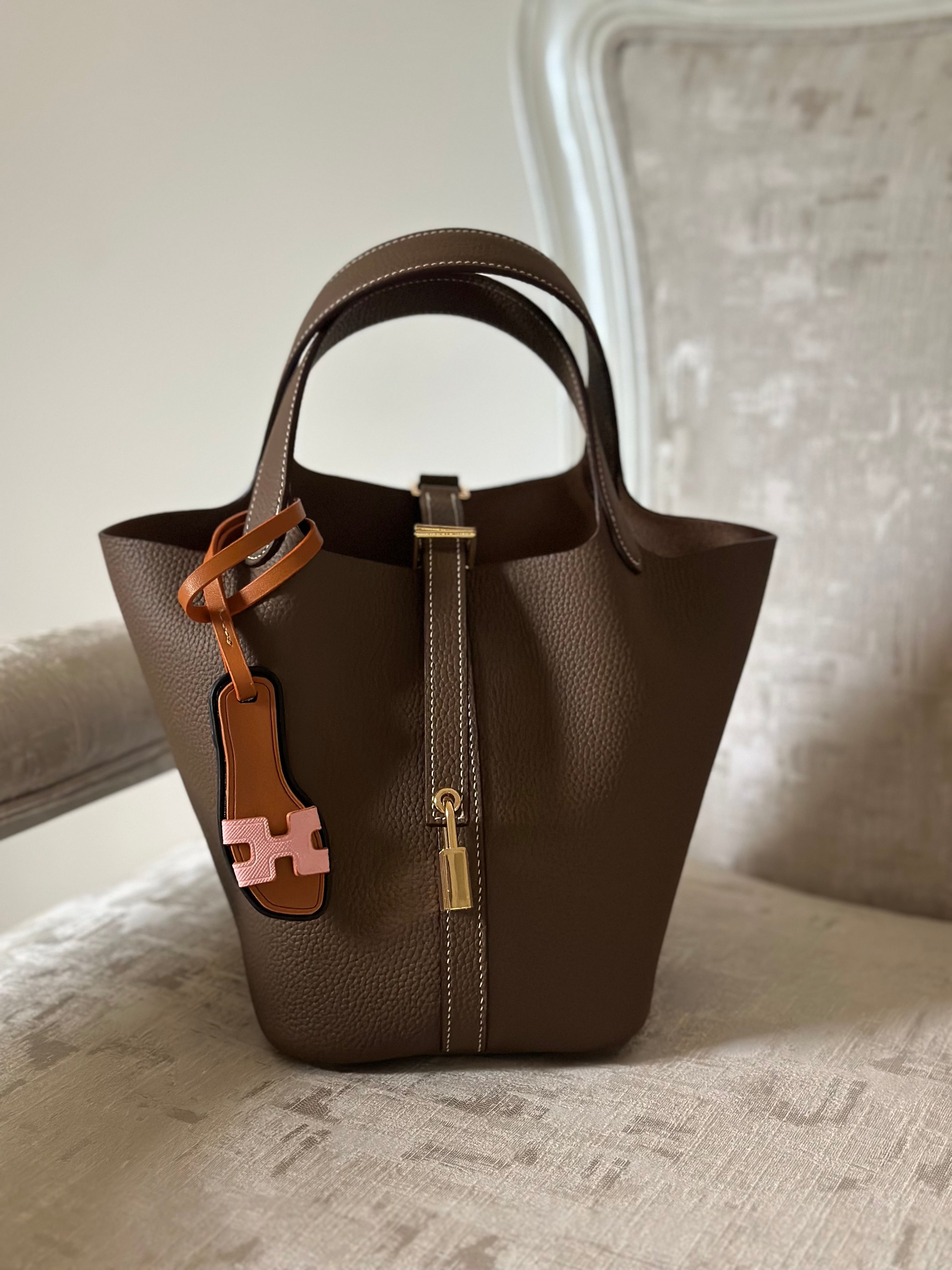 Picotin Bag in Khaki – Luxury Shoulder Bag UAE | Clear UAE
