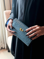 Ostrich clutch- blue