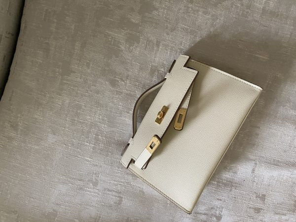 Hermes Kelly Cut Clutch off white – Clear UAE
