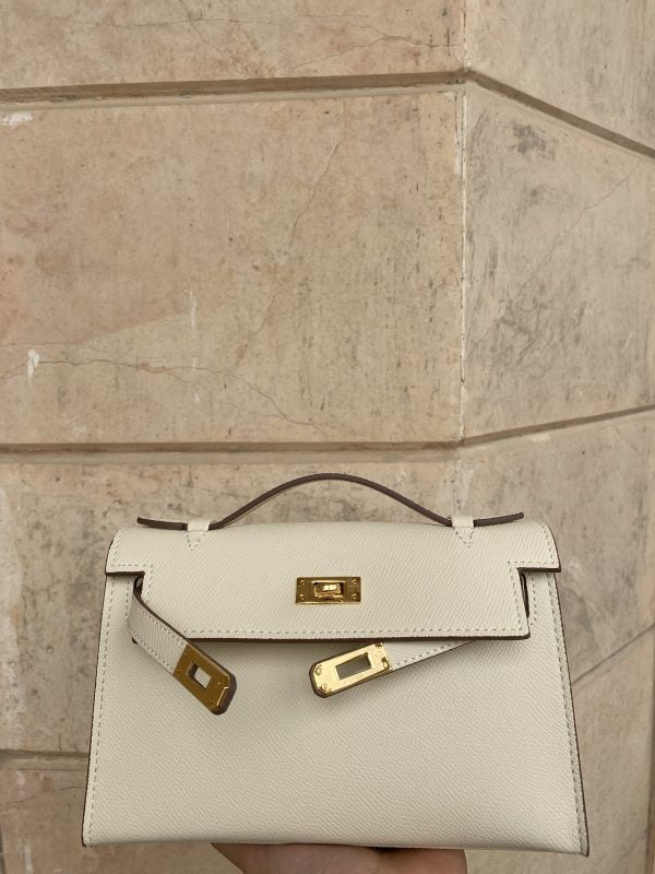 Hermes Kelly Cut Clutch off white – Clear UAE