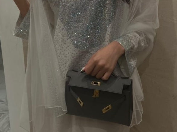Hermes Kelly Cut Clutch grey – Clear UAE
