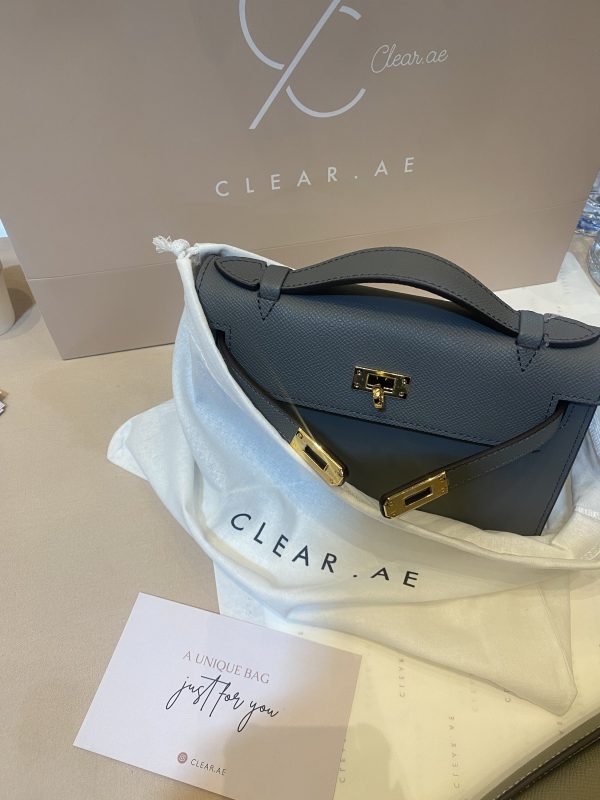 Hermes Kelly Cut Clutch grey – Clear UAE