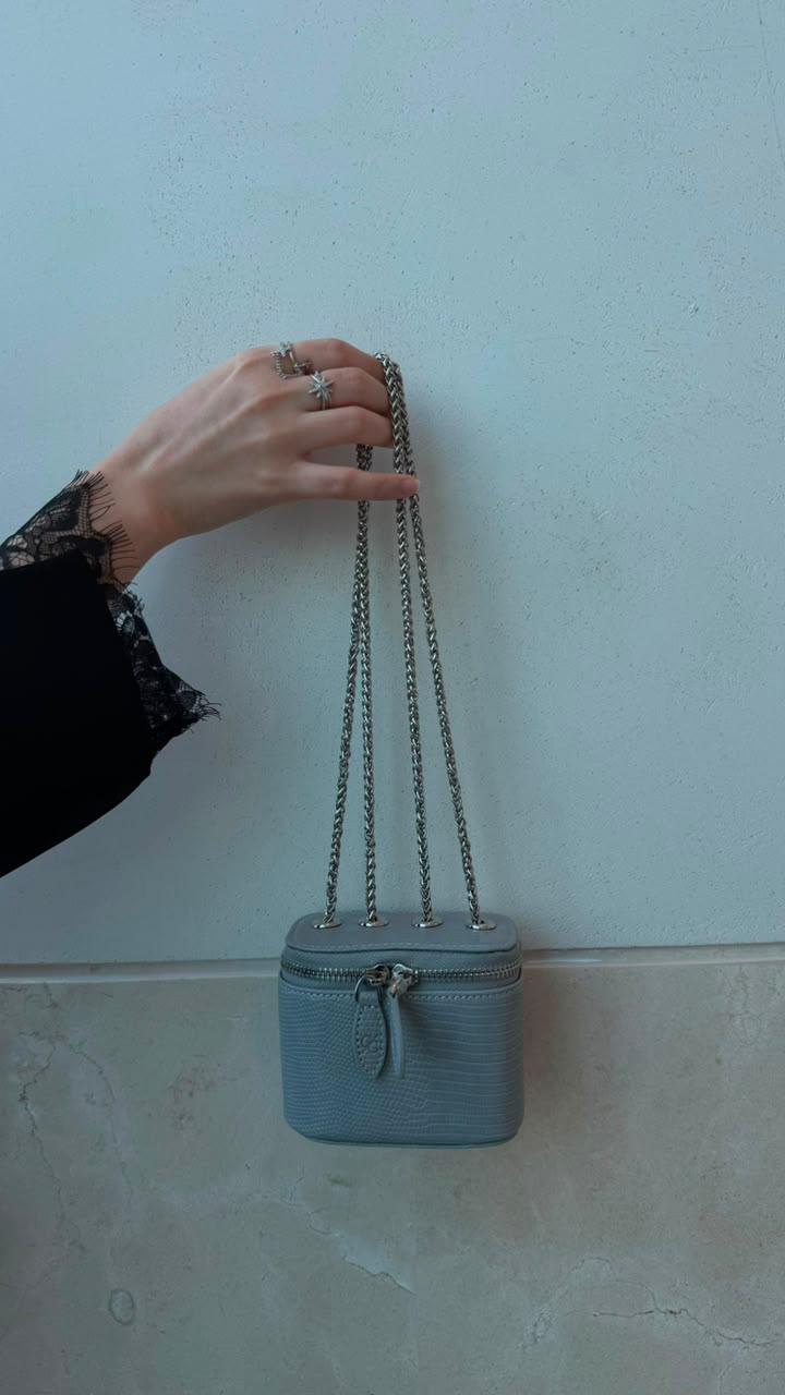 Mini Vanity Chain Bag – Dirty Blue