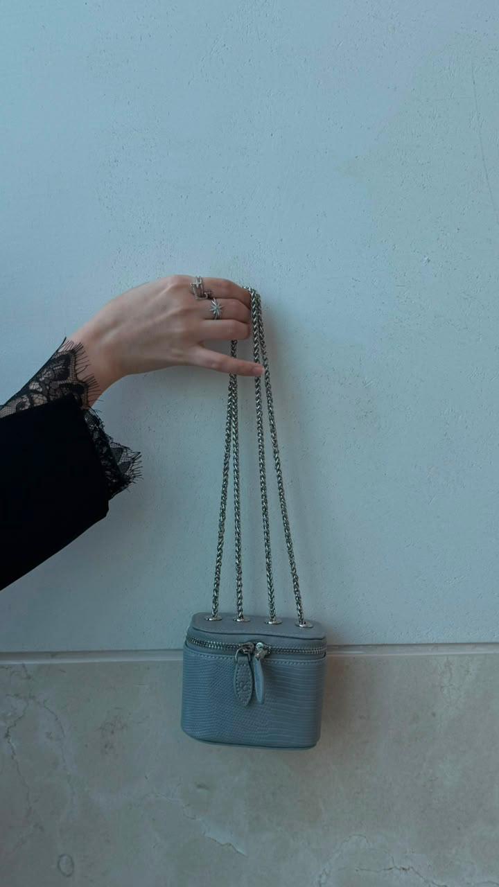 Mini Vanity Chain Bag – Dirty Blue