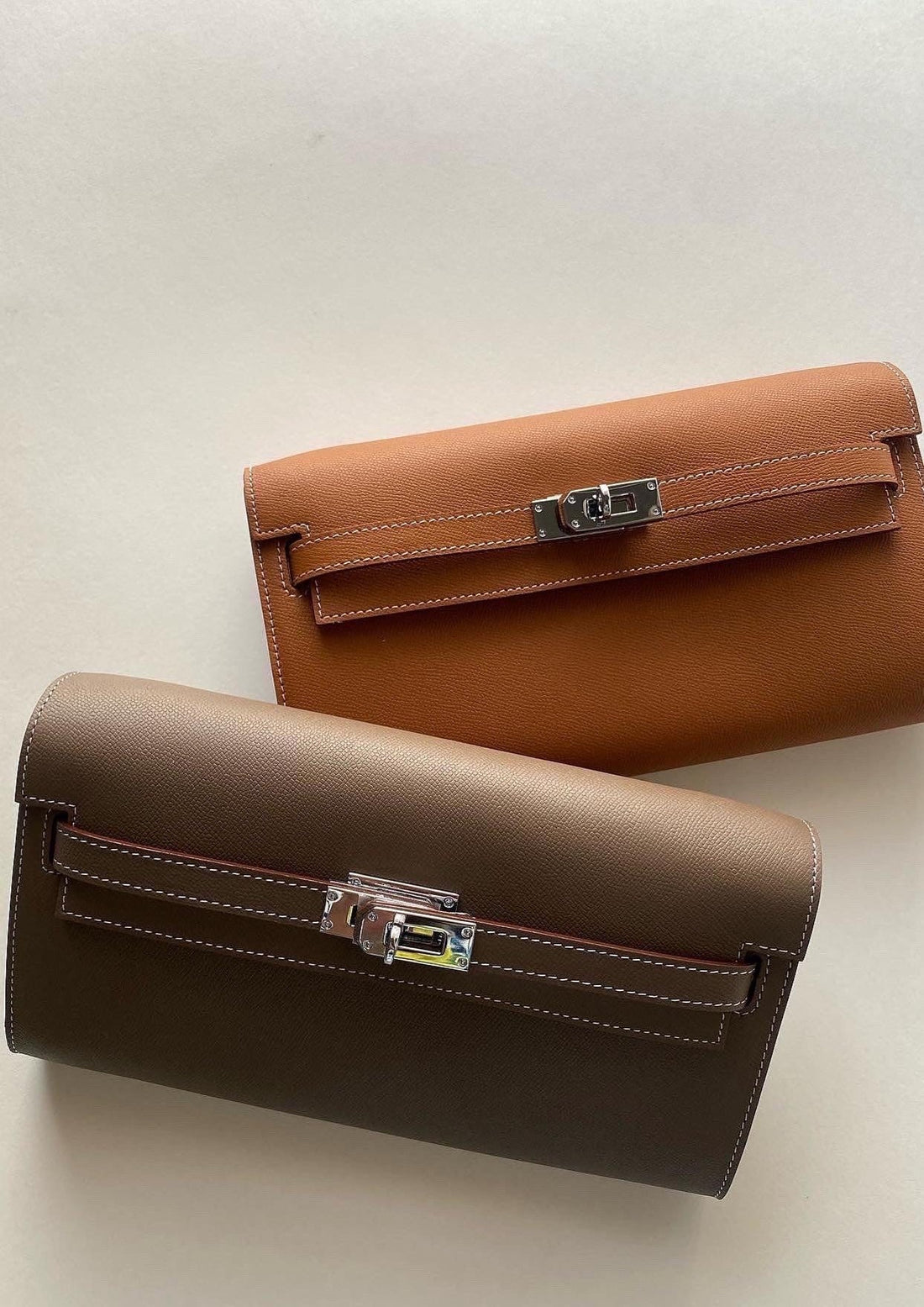 Khaki Mini Clutch Full View - Luxury Clutch | Clear UAE

