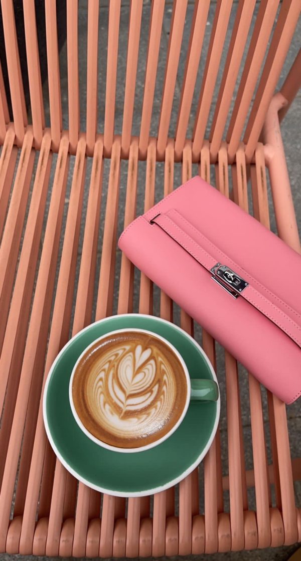 Blush pink clutch