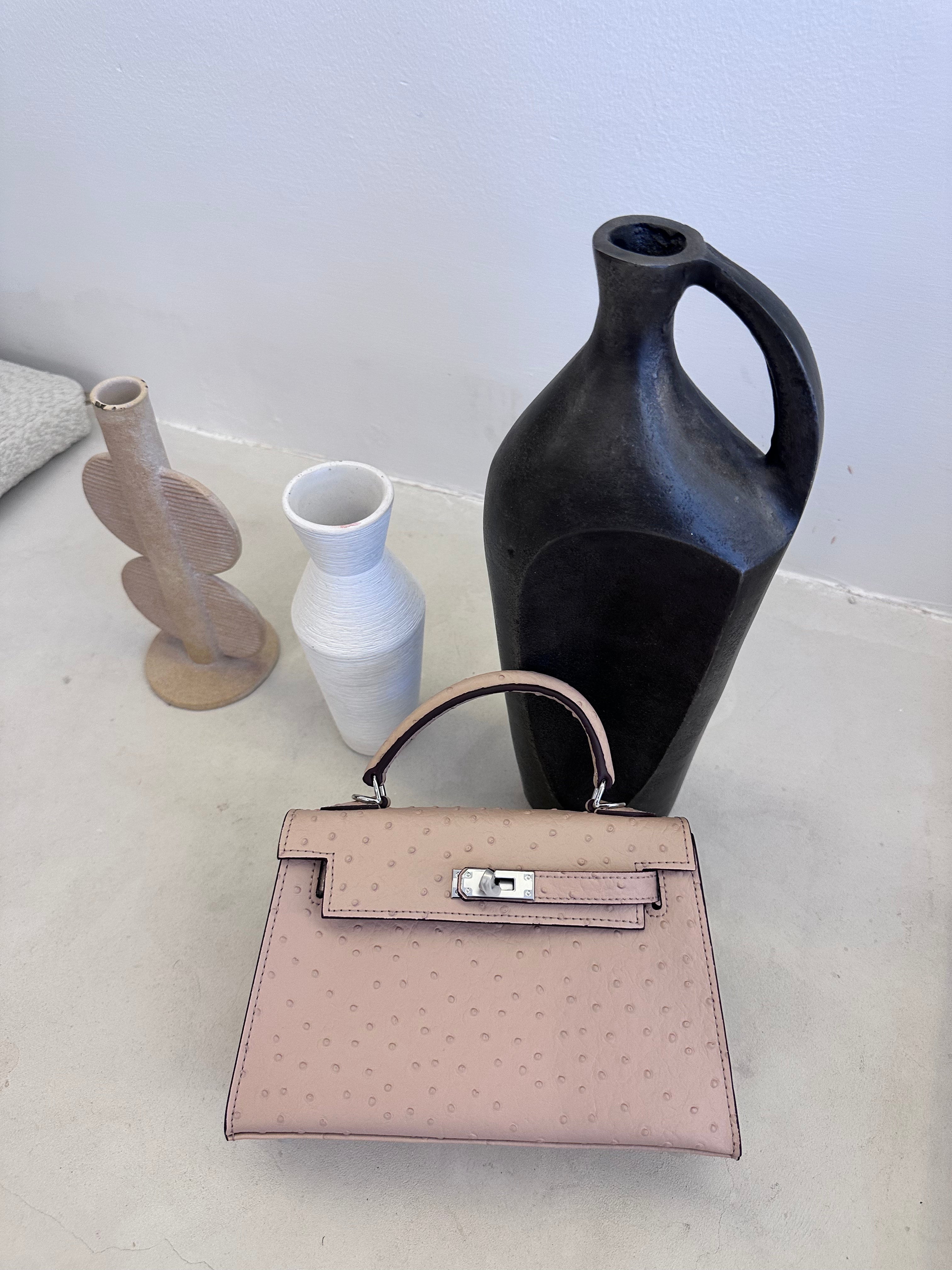Ostrich Bag Peach - Exotic Leather Bag UAE | Clear UAE

