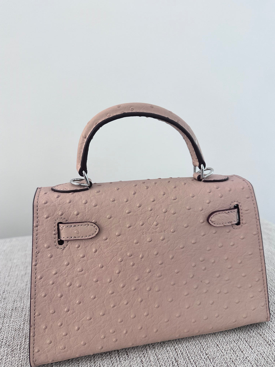 Ostrich Bag Peach - Exotic Leather Bag UAE | Clear UAE
