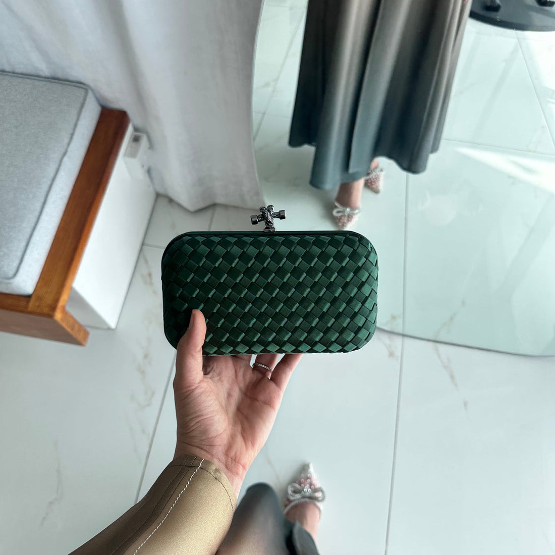 Royal Green Mini Clutch - Luxury Clutch UAE | Clear UAE
