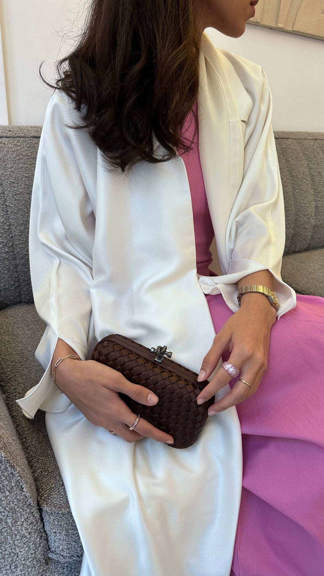 Coffee Mini Clutch Interior - Luxury Clutch | Clear UAE
