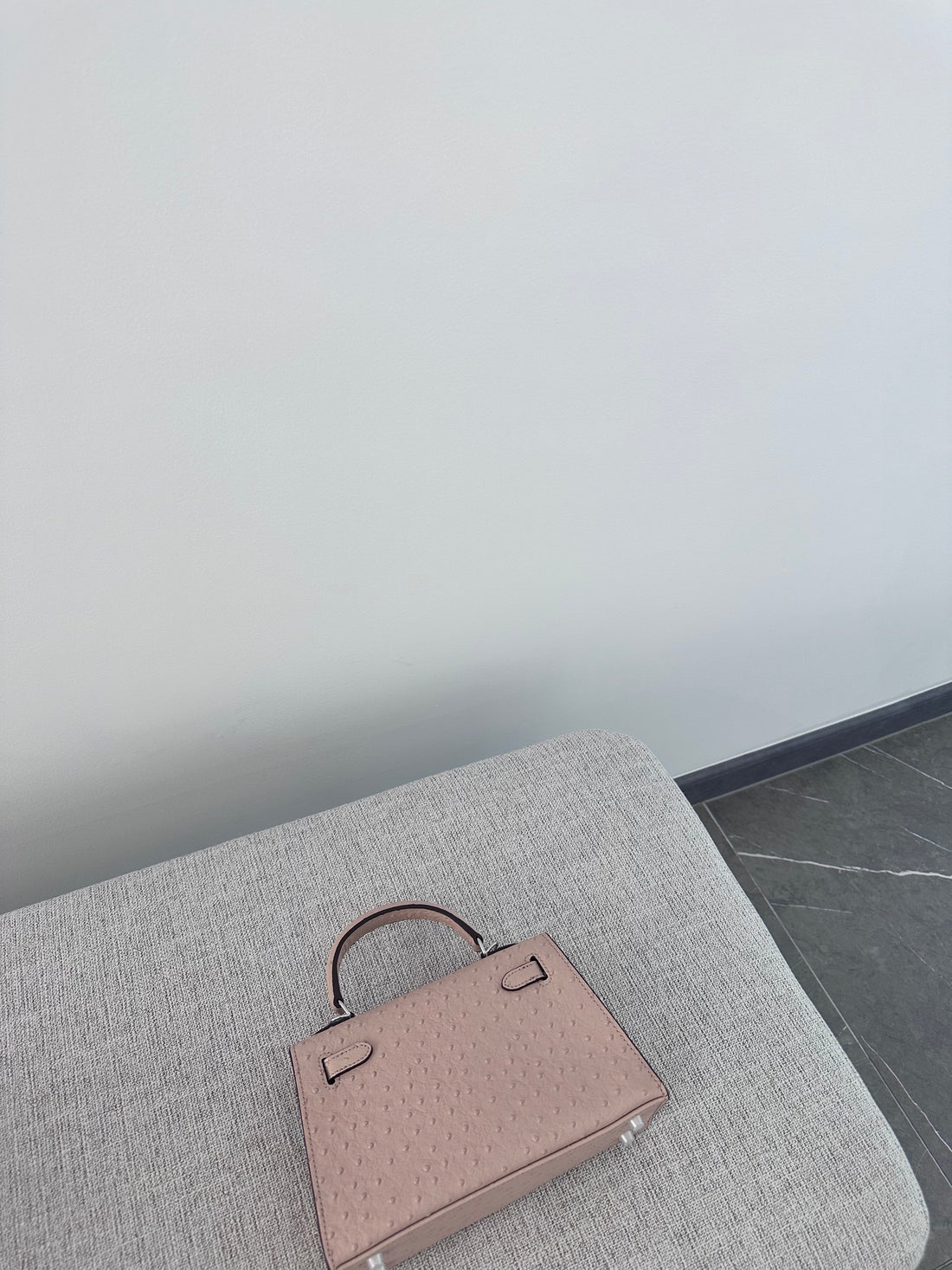 Ostrich Bag Peach - Exotic Leather Bag UAE | Clear UAE

