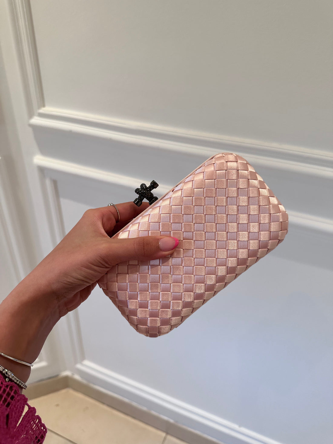 Pink Mini Clutch Clasp Detail - Luxury Clutch UAE | Clear UAE
