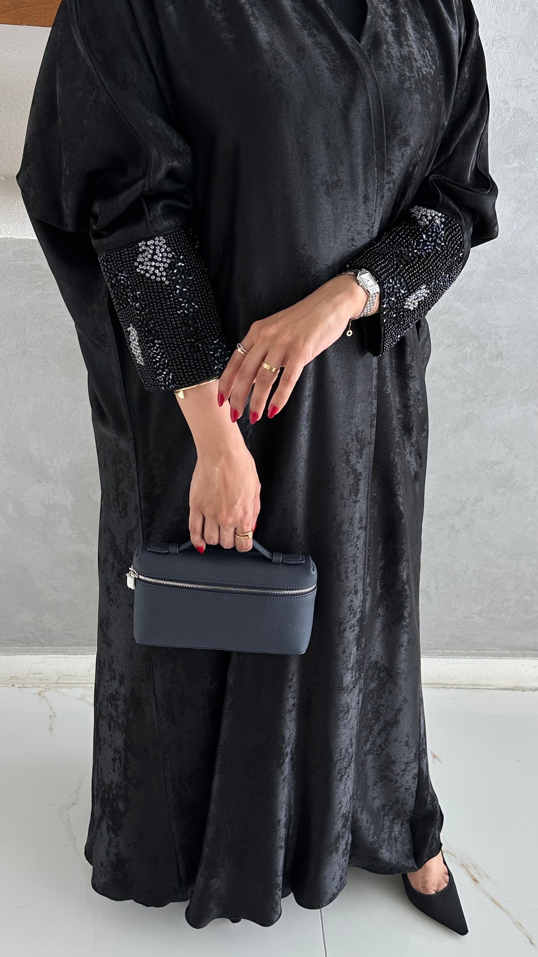 LP Bag Navy Blue Strap Detail - Luxury Shoulder Bag UAE | Clear UAE
