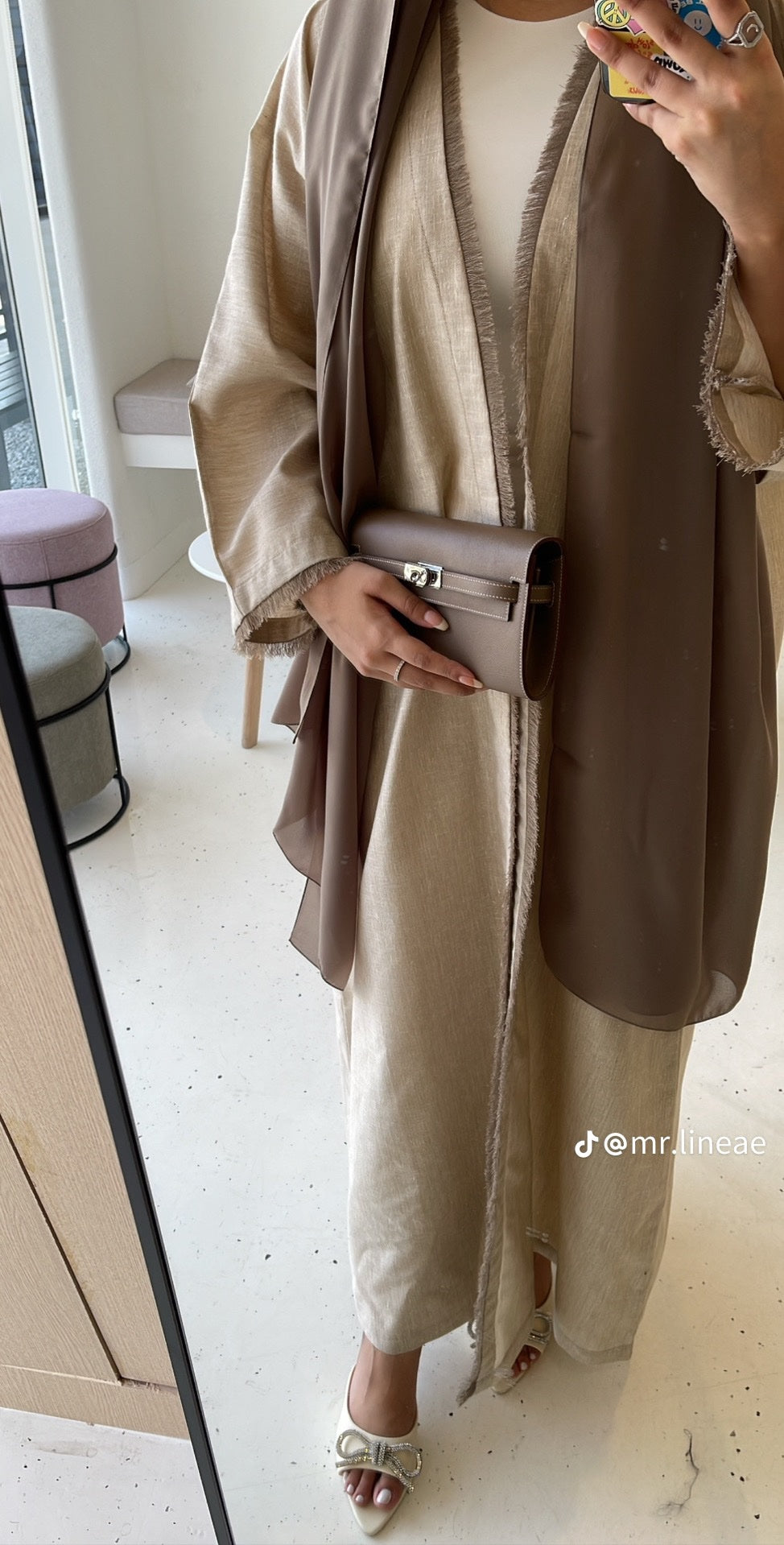Khaki Mini Clutch Full View - Luxury Clutch | Clear UAE
