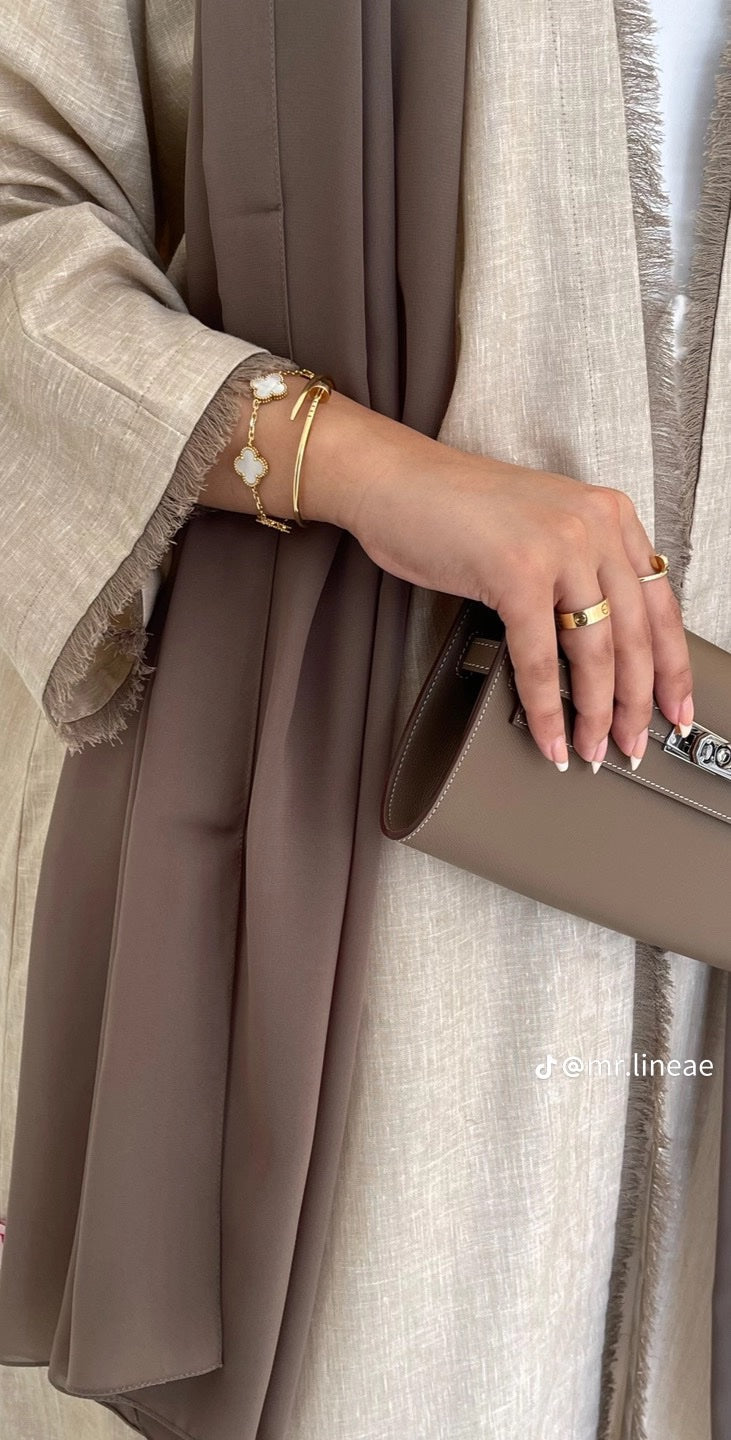 Khaki Mini Clutch Full View - Luxury Clutch | Clear UAE
