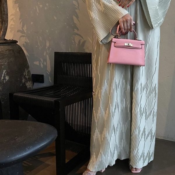 Blush pink Hermès-inspired mini bag front view by Clear UAE