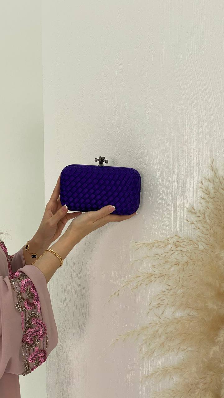 Dark Purple Clutch Full View - Luxury Clutch | Clear UAE

