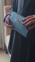 Ostrich clutch- blue